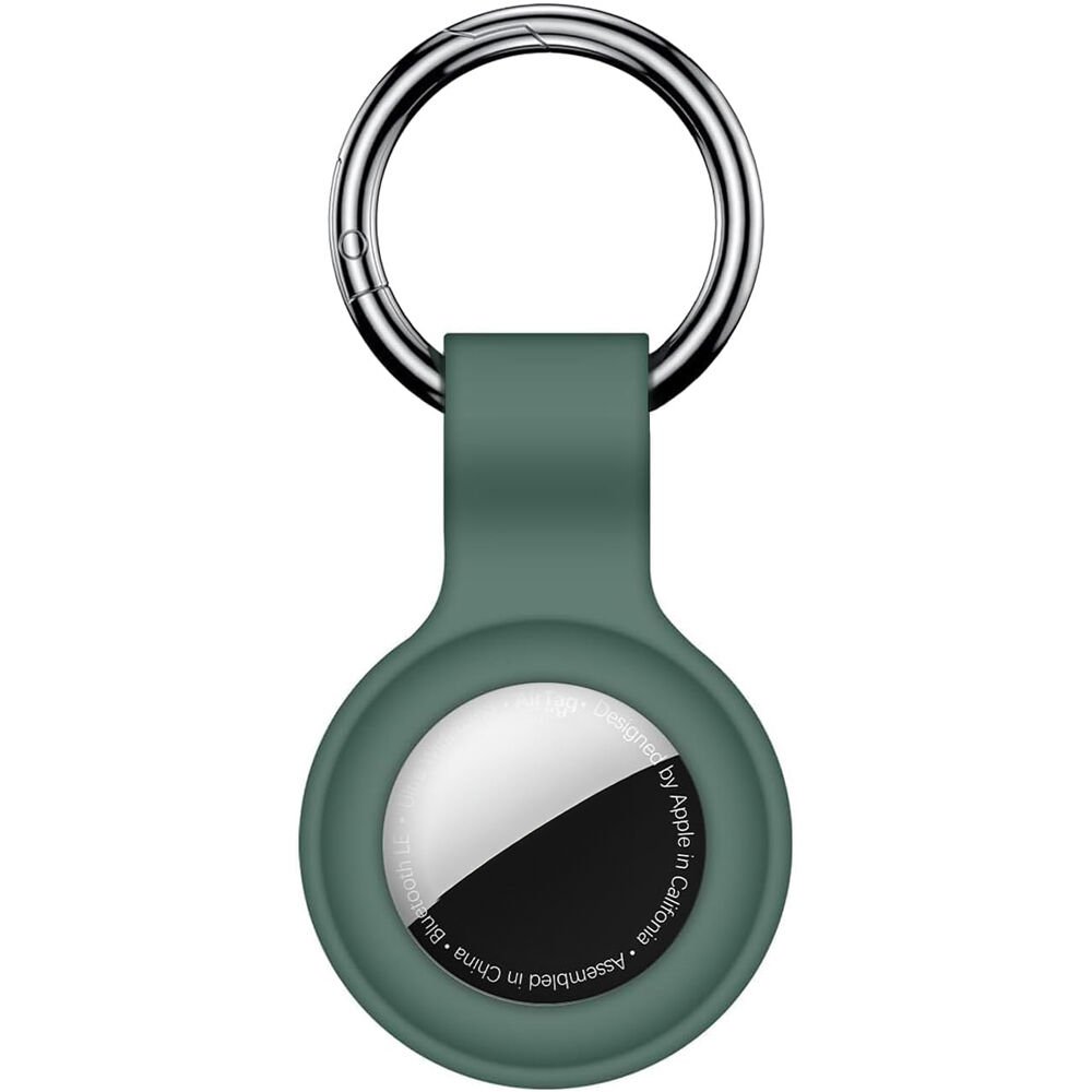 Apple AirTag Uyumlu Silikon Koruyucu Anahtarlık Arkası Kapalı Düşmez Yıkanabilir Haki