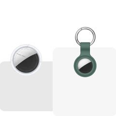 Apple AirTag Uyumlu Silikon Koruyucu Anahtarlık Arkası Kapalı Düşmez Yıkanabilir Haki