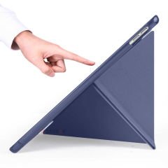 Apple iPad 9.Nesil 10.2 İnç 2021 Uyumlu Üçgen Katlanabilir Kalemlikli Standlı Akıllı Kılıf Lavanta - Lavanta