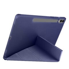 Samsung Galaxy Tab S10 Plus X820 12.4 İnç Katlanabilir Kalemlikli Standlı Akıllı Kılıf Lacivert