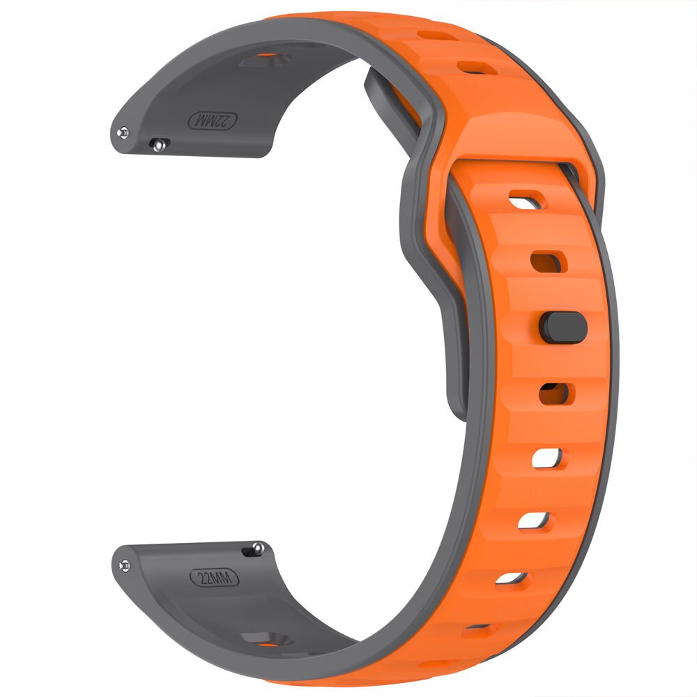 Huawei Watch GT6 46mm İle Uyumlu Çift Renkli Spor Silikon Kordon Nefes Alabilir Konforlu Gri