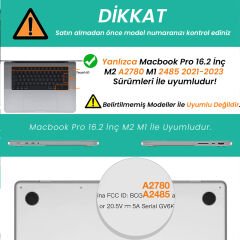 Sneezy Macbook Pro 2021/23 16,2 İnç M1-M2 A2485 A2780 İle Uyumlu Slate Matte Guard Macbook Kılıfı Koyu Yeşil - Koyu Yeşil