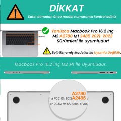 Sneezy Macbook Pro 2021/23 16,2 İnç M1-M2 A2485 A2780 İle Uyumlu Slate Matte Guard Macbook Kılıfı Lila - Lila