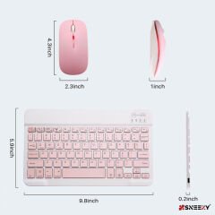 Xiaomi Pad 6 RGB Işıklı Bluetooth & Wireless Türkçe Klavye Mouse Seti Pembe - Pembe