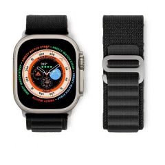 Apple Watch 49mm Ultra Seri Uyumlu Frost Alpine Loop Kordon Siyah