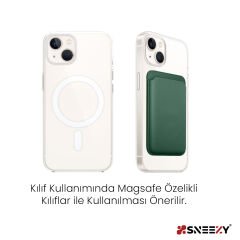 İphone 16-16 Plus - 16 Pro - 16 Pro max Uyumlu Birinci Sınıf Magsafe Cüzdan Magsafe Deri Kartlık Haki