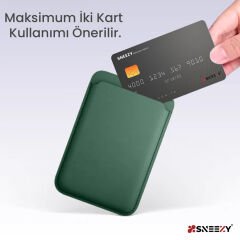 İphone 16-16 Plus - 16 Pro - 16 Pro max Uyumlu Birinci Sınıf Magsafe Cüzdan Magsafe Deri Kartlık Haki