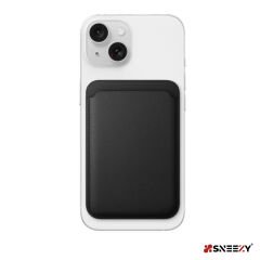 İphone 16-16 Plus - 16 Pro - 16 Pro max Uyumlu Birinci Sınıf Magsafe Cüzdan Magsafe Deri Kartlık Siyah