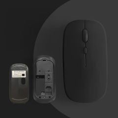 Tüm Honor Tablet İle Uyumlu Pilli Sessiz Mouse Bluetooth Kablosuz Mouse Fare Siyah