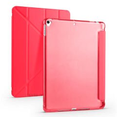 Apple iPad 7.Nesil 10.2 İnç 2019 Uyumlu Üçgen Katlanabilir Kalemlikli Standlı Akıllı Kılıf