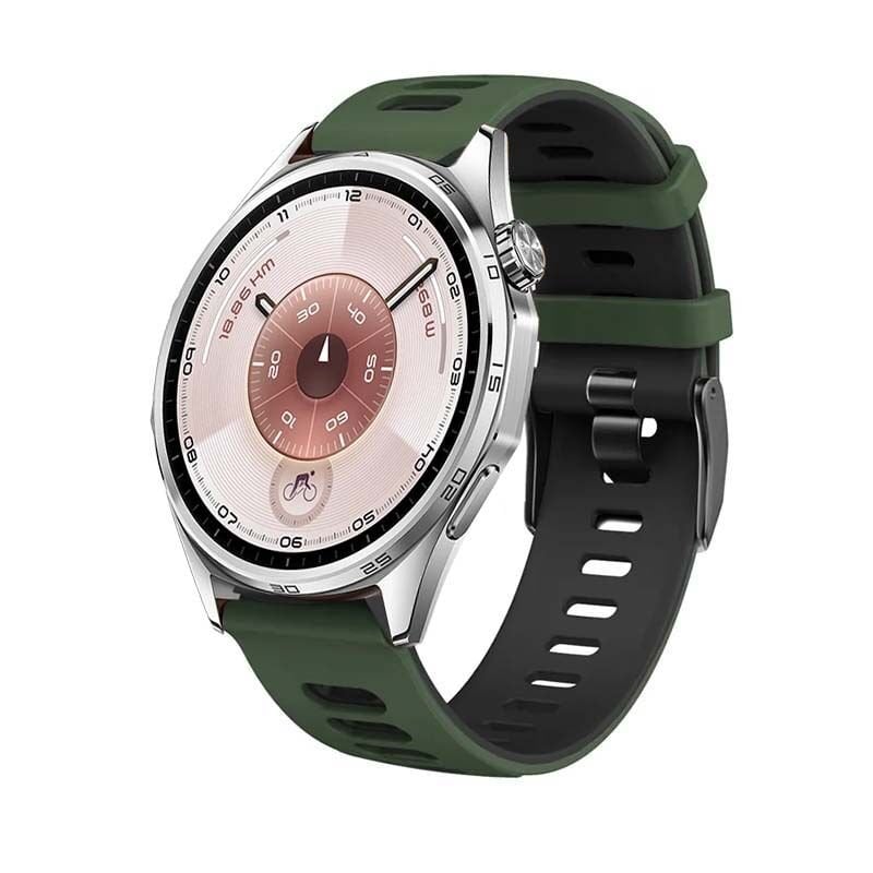 Huawei Watch GT6 46mm İle Uyumlu Stride Çift Renkli Tokalı Yumuşak Ocean Soft Silikon Kordon