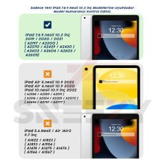 Apple iPad 7.Nesil 10.2 İnç 2019 Uyumlu Üçgen Katlanabilir Kalemlikli Standlı Akıllı Kılıf Pembe - Pembe