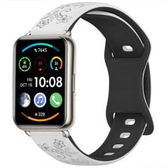 Huawei Watch Fit 2 İle Uyumlu FloraFlex Çiçek Desenli Silikon Kordon