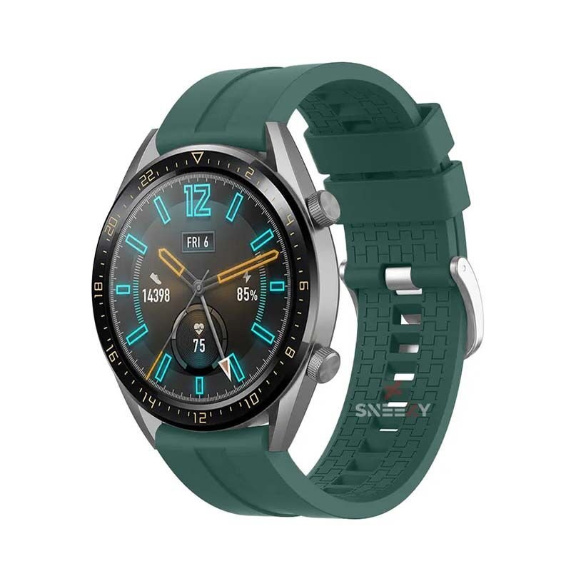 Huawei Watch GT2 Elite-Sport-Classic 46mm-GT2 Pro 22mm Uyumlu NovaGT Supreme Silikon Kordon Haki