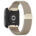 Sneezy Redmi Watch 3 Active İle Uyumlu Metal Hasır Kordon Woven Wire Metal Tasarım Kordon Retro Gold