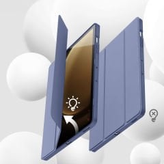 Samsung Galaxy Tab S10 Plus X820 12.4 İnç Kılıf Premium Silikon Kalem Bölmeli Smart Case Lavanta