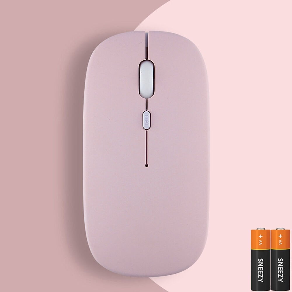 Tüm Xiaomi Tablet İle Uyumlu Pilli Sessiz Mouse Bluetooth Kablosuz Mouse Fare Pembe