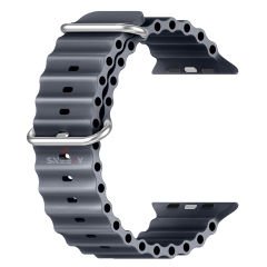 Apple Watch 38mm 40mm 41mm Seri 1 2 3 4 5 6 7 8 Se Uyumlu Seaflex Ocean Silikon Kordon Midnight