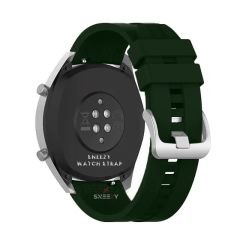 Huawei Watch GT2 Elite-Sport-Classic 46mm-GT2 Pro 22mm Uyumlu NovaGT Supreme Silikon Kordon Koyu Yeşil