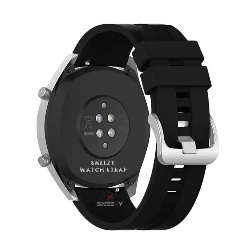 Huawei Watch GT2 Elite-Sport-Classic 46mm-GT2 Pro 22mm Uyumlu NovaGT Supreme Silikon Kordon Siyah