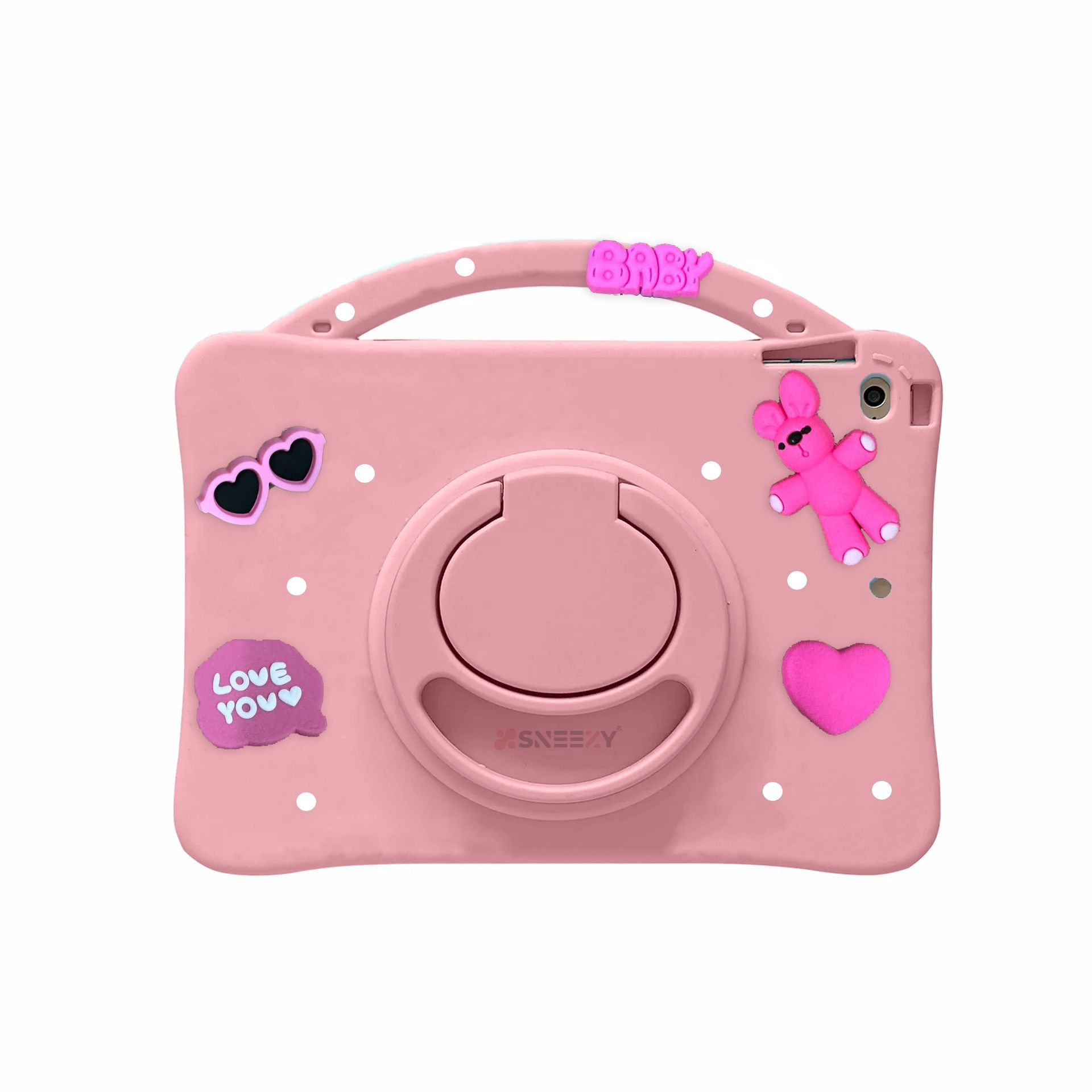 Samsung Tab A8 X200 10.5 İnç Jolly Döner Standlı Kids Çocuk Tablet Kılıfı Açık Pembe - Açık Pembe