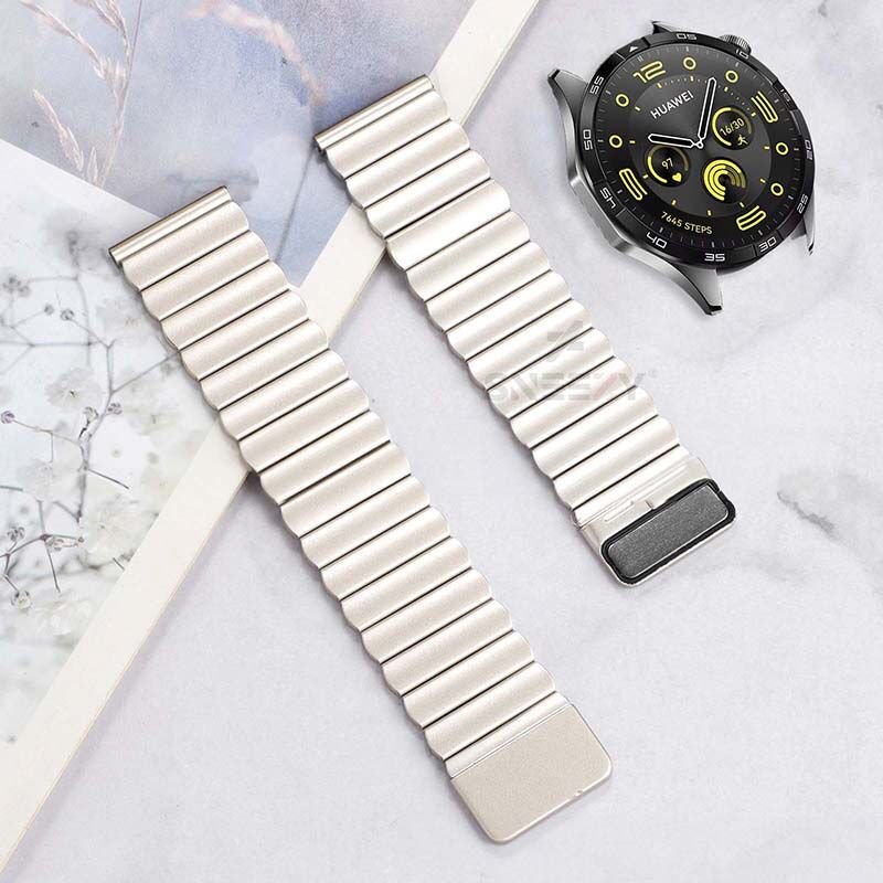 Sneezy Xiaomi Watch S1 -S1 Active -Mi Watch -Watch Color İle Uyumlu 22mm Clasp Manyetik Metal Kordon Starlight - Starlight