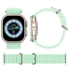 Apple Watch 38mm 40mm 41mm Seri 1 2 3 4 5 6 7 8 Se Uyumlu Seaflex Ocean Silikon Kordon Su yeşili