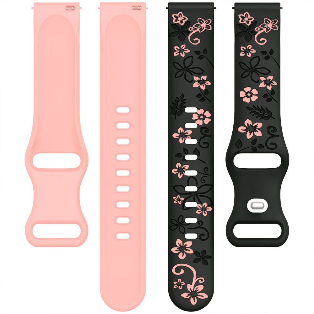 Redmi Watch 5 Active Redmi 5 Lite İle Uyumlu FloraFlex Çiçek Desenli Silikon Kordon Pudra