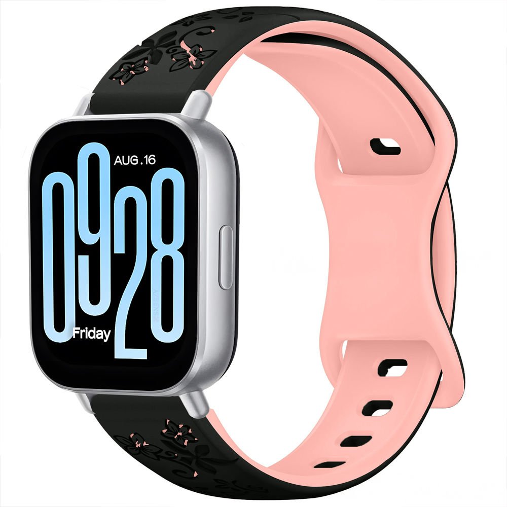 Redmi Watch 5 Active Redmi 5 Lite İle Uyumlu FloraFlex Çiçek Desenli Silikon Kordon Pudra