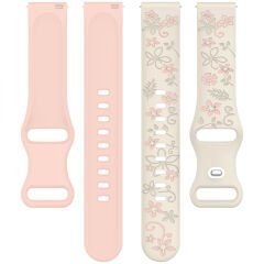 Redmi Watch 5 Active Redmi 5 Lite İle Uyumlu FloraFlex Çiçek Desenli Silikon Kordon Açık Pembe