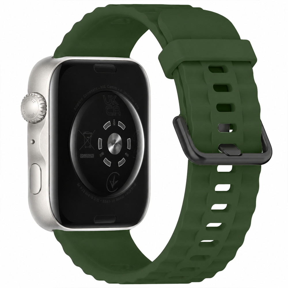 Huawei Watch Fit 5 Pro İle Uyumlu Tırtıklı Metal Tokalı Spor Silikon Kordon