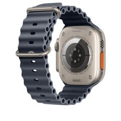 Apple Watch 42mm 44mm 45mm Seri 1 2 3 4 5 6 7 8 Se Uyumlu Seaflex Ocean Silikon Kordon Midnight