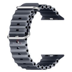 Apple Watch 42mm 44mm 45mm Seri 1 2 3 4 5 6 7 8 Se Uyumlu Seaflex Ocean Silikon Kordon Midnight