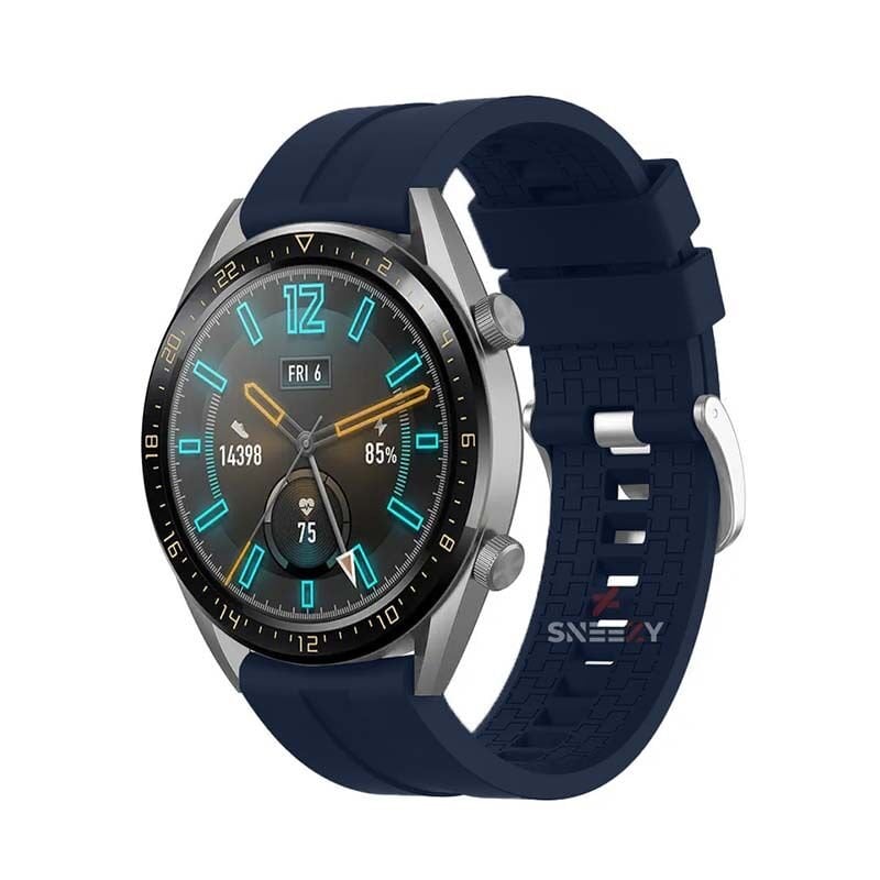 Huawei Watch GT Runner-Sport 46mm- GT2 E 22mm Uyumlu NovaGT Supreme Silikon Kordon Lacivert