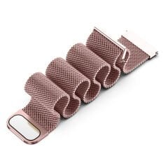 Huawei Watch GT5 Pro 46mm Uyumlu Manyetik Milanese Loop Metal Kordon Pembe