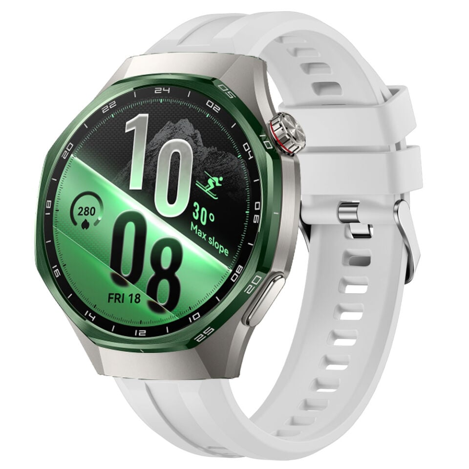 Sneezy Huawei Watch GT7 Pro 46mm İle Uyumlu Spor Silikon Metal Tokalı Soft Saat Kordonu