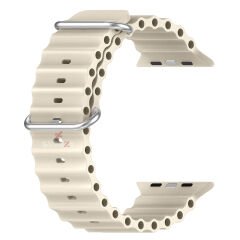 Apple Watch 42mm 44mm 45mm Seri 1 2 3 4 5 6 7 8 Se Uyumlu Seaflex Ocean Silikon Kordon Starlight