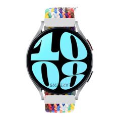 Sneezy Samsung Galaxy Watch Active Active 2 44mm-40mm 20mm Metal Klips Solo Fiberlink Örgü Kordon Gökkuşağı - Gökkuşağı