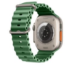 Apple Watch 49mm Ultra Seri Uyumlu Seaflex Ocean Silikon Kordon Haki