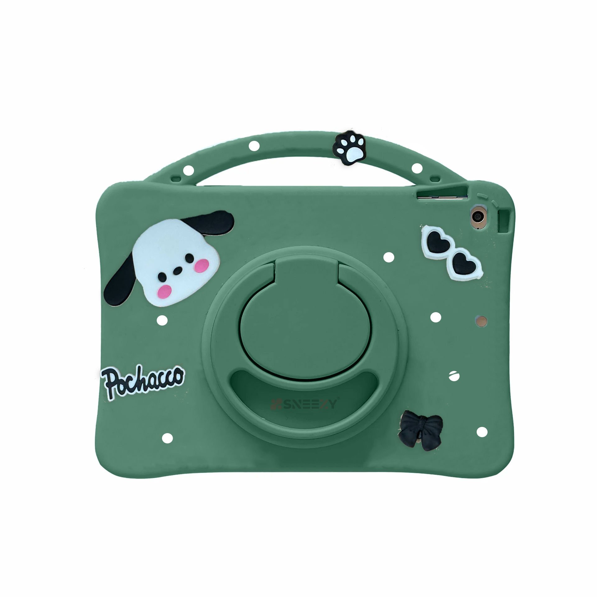 Samsung Tab A7 Lite T220 8.7 İnç Jolly Döner Standlı Kids Çocuk Tablet Kılıfı Haki - Haki