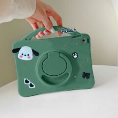 Samsung Tab A7 Lite T220 8.7 İnç Jolly Döner Standlı Kids Çocuk Tablet Kılıfı Haki - Haki