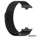Sneezy Xiaomi Mi Band 8 Pro Uyumlu Woven Wire Tasarım Metal Hasır Kordon Siyah