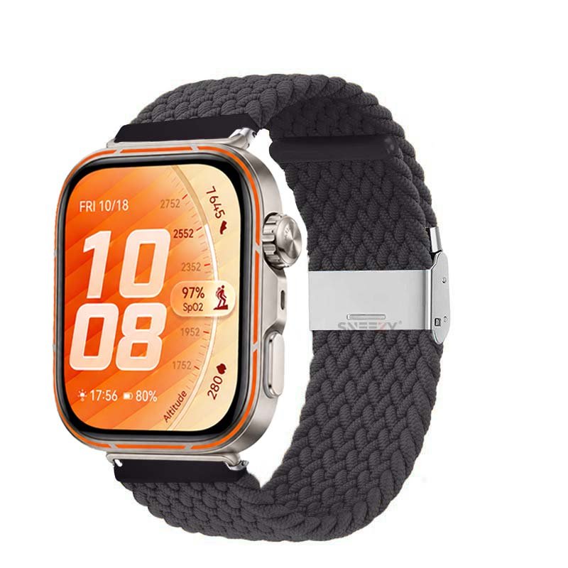 Huawei Watch Fit 5 Pro İle Uyumlu Metal Klipsli Solo Fiberlink Yumuşak Kumaş Örgü Kordon