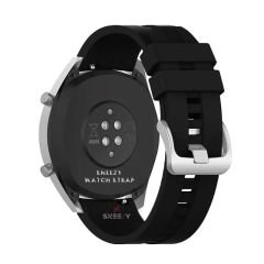 Huawei Watch GT Runner-Sport 46mm- GT2 E 22mm Uyumlu NovaGT Supreme Silikon Kordon Siyah