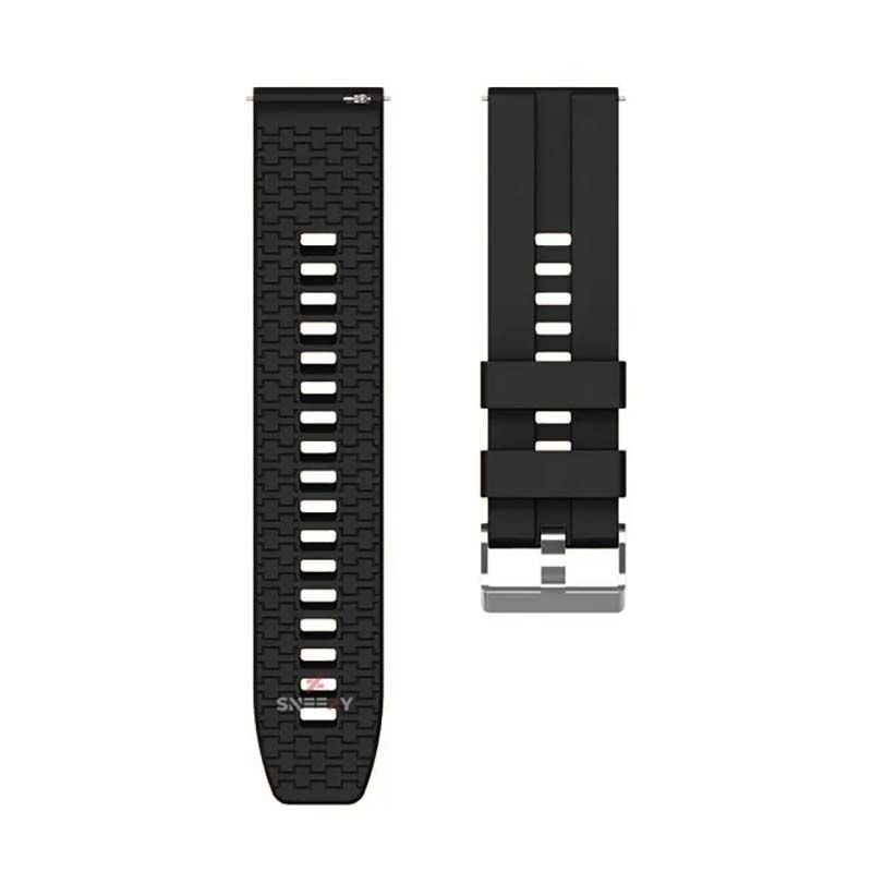 Huawei Watch GT Runner-Sport 46mm- GT2 E 22mm Uyumlu NovaGT Supreme Silikon Kordon Siyah