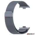 Sneezy Xiaomi Mi Band 8 Pro Uyumlu Woven Wire Tasarım Metal Hasır Kordon Koyu Gri