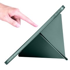 İpad 10.Nesil 10.9 inç 2022 Uyumlu Üçgen Katlanabilir Kalemlikli Yatay Dikey Standlı Akıllı Kılıf Haki - Haki