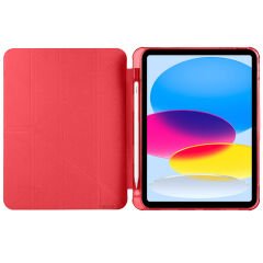 İpad 10.Nesil 10.9 inç 2022 Uyumlu Üçgen Katlanabilir Kalemlikli Yatay Dikey Standlı Akıllı Kılıf Kırmızı - Kırmızı
