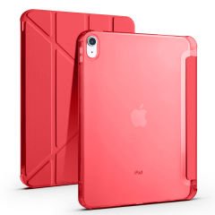 İpad 10.Nesil 10.9 inç 2022 Uyumlu Üçgen Katlanabilir Kalemlikli Yatay Dikey Standlı Akıllı Kılıf Kırmızı - Kırmızı