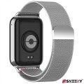 Sneezy Xiaomi Mi Band 8 Pro Uyumlu Woven Wire Tasarım Metal Hasır Kordon Gümüş